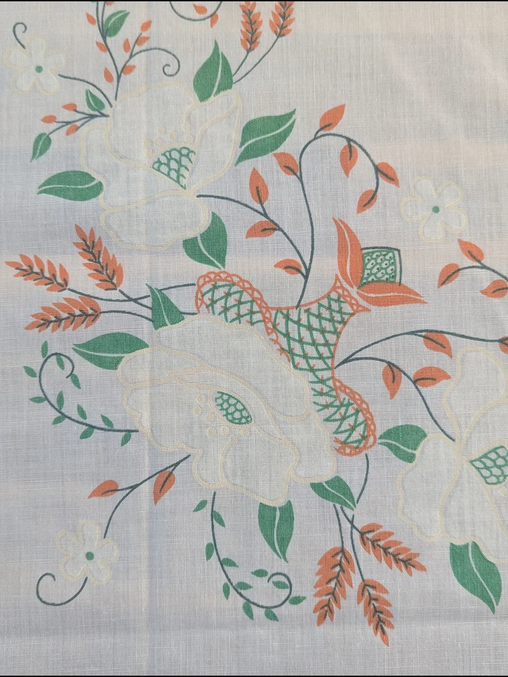 Printed Floral Linen Tablecloth – Southern Cottage, 70